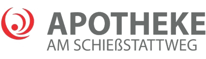 Logo der Apotheke am Schießstattweg: Links ein rotes Kreisgrafik-Symbol, rechts daneben grauer Schriftzug des Apothekennamens. Das Logo steht für eine Apotheke im Medizincampus Passau, einem modernen medizinischen Zentrum in Passau mit Facharztpraxen, Diagnostik und Gesundheitsinfrastruktur an zentralem Standort.